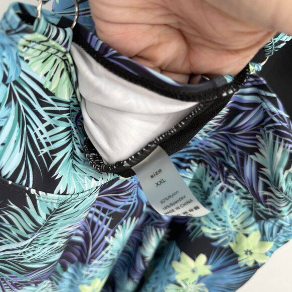 Unbranded Tropical Leaf Pattern Tankini Top Plus Size XXL Beach - Picture 9 of 9